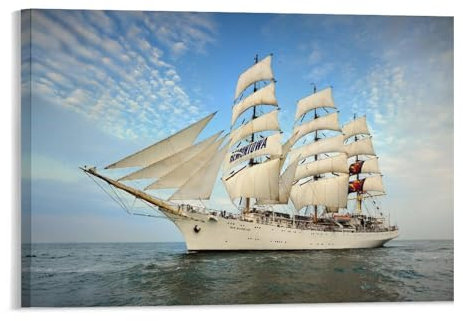 Puzzle 1000 Teile für Erwachsene - Großes Schiff Unter Segel Mit Ufer im Hintergrund - Lernspiel für Teenager, Jungen, Mädchen (50x70cm)