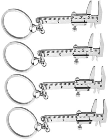 PACKOVE 4 Piezas Hebilla De Calibre Vernier Llavero Mini Calibre Vernier Llavero Calibre De Llavero Colgante Calibre Vernier Llavero Colgante Portátil Aleación De Zinc Metal Calibrar