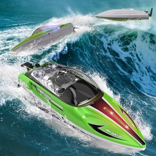 Ferngesteuertes Boot ab 6 8 Jahre Kinder Erwachsene, 28 KM/H RC Boot Ferngesteuert 1:16 RC Rennboot, Speedboot Uboot Ferngesteuert mit 2 Batterien, Tumbler Funktion, Doppelt Wasserdicht und Licht
