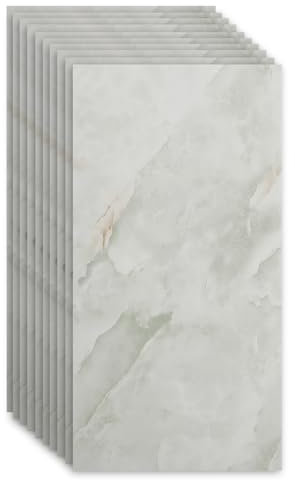 Küchenrückwand selbstklebend,Küche Küchenrückwand Glasoptik 10 Stück Spritzschutz Küche 30cm x 60cm Rückwandschutz Platte 2.5mm PVC Folie für Küche Badezimmer (B)