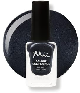Mii Colour Confidence Quick Dry & Long Lasting Nail Polish - Fast Drying, Strengthening Formula with Nourishing Ingredients | 14ml | Night Frost, Charcoal Grey