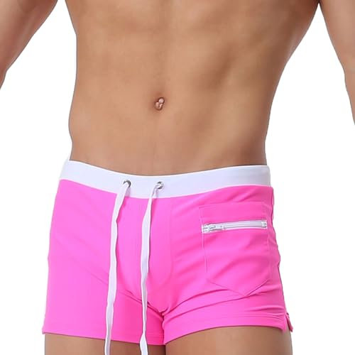 LikeJump Costume da bagno da uomo, slip e costume da bagno, costume da bagno, costume da bagno, a rosa, M