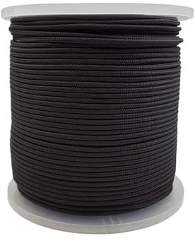 Abio Seil 5mm 10m Schwarz Wäscheleine Schnur Kordel Maurerschnur Nylonschnur Seile Outdoor Bundeswehr Ausrüstung Tau Rope Zeltschnur Spannseil Bootsleine Nylonseil Reepschnur Schwarz 5mm / 10m