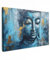 MuchoWow© Leinwand Bilder Groß 120x80 cm XXL Wanddeko Wohnzimmer Aesthetic Room Decor Deko Zimmer Wandbilder Modern Bild auf Leinwand Buddha - Zen - Blau - Gold - Luxus - Kunst