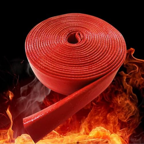 Funda protectora de cable ignífuga con carcasa de fibra de vidrio de silicona (10 mm)