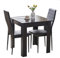 Rainbow Tree Modern 3 Piece Dining Room Table and Chairs Set, Wooden Square Table with 2 Chairs for Small Space Apartment Space Saving (Black Table+2 Black PU Chair)