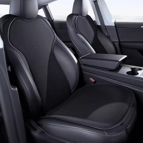Ywooon Auto-Vordersitzbezüge für Tesla Model 3/Y/S 2017-2024 2025 Atmungsaktiv Weich und rutschfest - Komfort-Sitzkissen zum Fahren Innenausstattung BlackIce, 4 STK