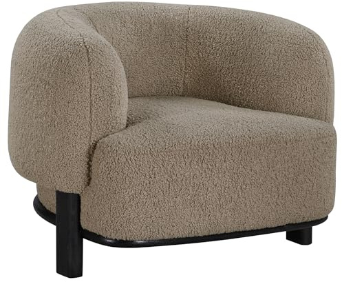 Coaster Home Furnishings - Lawler - Wood - Upholstered Accent Chair with Barrel Back, Rounded Arms, and Cushioned Seat - Living Room - Brown and Black - 903170