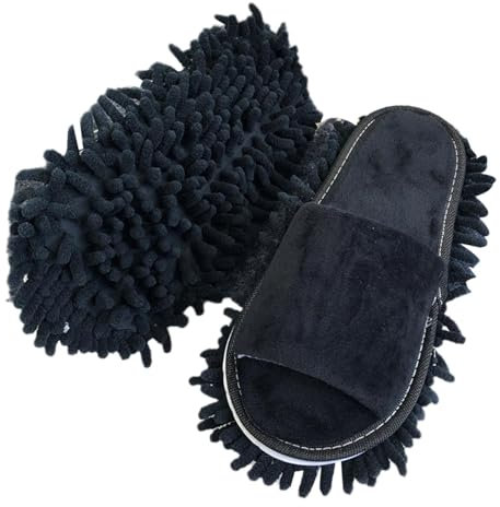 Winkeabuy 1 par de pantuflas lavables de microfibra para limpiar el polvo, limpieza rápida de suelos, herramientas de limpieza de zapatos
