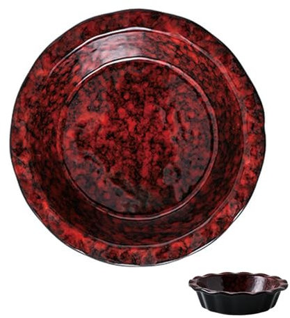 Fuente Para Horno Redonda Pequeña, Fuente De Cerámica Colorida Para Hornear, Plato De Cerámica Redondo Para Tarta-rojo-17cm
