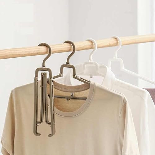 sosame 4er Set japanischer klappbarer Kleiderbügel - Mit faltbarem Haken und Flügeln, ideal für Zuhause, Reisen & Camping – Praktisch und platzsparend (Armee-Grün)