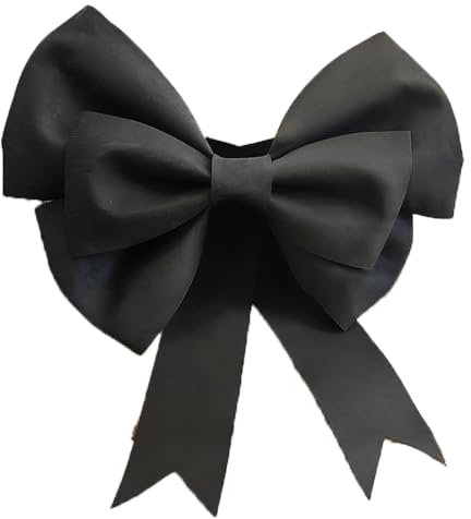 TMTGTS Große Schleife 1 Stück 30 * 30cm Riesenschleife Weihnachtsbogen Hängend Deko Schleife Groß Tür Riesenschleife DIY Kamin Zierschleifen für Auto Hochzeit Party (Schwarz1#)