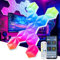 LPDISPLAY 10 Pack Smart Hexagon Light Panels, 55mm Side Length, with RGB-IC, Color Changing, Music Sync, Time Switch for Indoor Decor, Gaming Decor