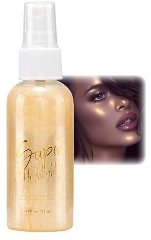 60ml Glitzer Spray Haare & Körper, Gold Glitzerspray für Gesicht & Kleidung, Wasserfest Schimmernder Glanz Glitzer Haarspray, Ultrafeines Schnell Trockenes Body Glitter für Festival Birthday Halloween