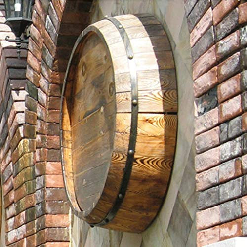 Wanddekoration aus Eichenholz – handgefertigtes halbes Fass-Hängeregal für Weinkeller, Bierfässer, Hochzeitsfotografie-Requisiten, Hotel- und Weingüterdekorationen