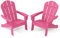 DREAMADE Chaise Adirondack Enfants Imperméable, Chaise de Camping en HDPE avec Dossier Haut et Accoudoirs,Fauteuil de Jardin d'Intérieur et d'Extérieur (Rose,Lot de 2)
