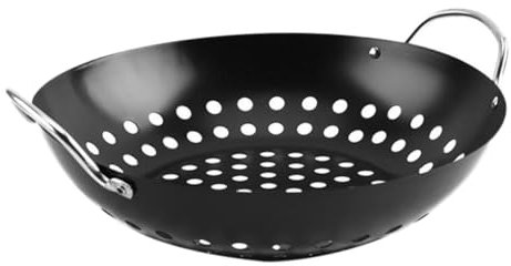 UPKOCH Grillplatte Aus Hochwertigem Material Fleischgrillrost Und Bratenrost Runder Grillrost Für Outdoor Bbq Pizzabackrost Mit Filterölplatte Großes Fassungsvermögen Für Familienfeiern