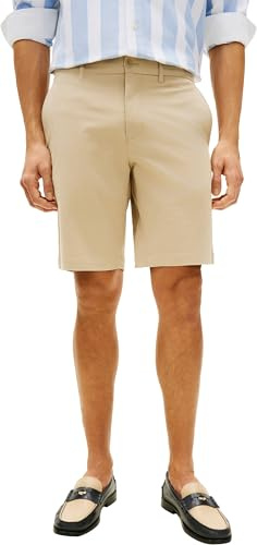 Tommy Hilfiger Herren Chino Shorts Denton Twill aus Baumwolle mit Stretch, Beige (Sandalwood), 34W