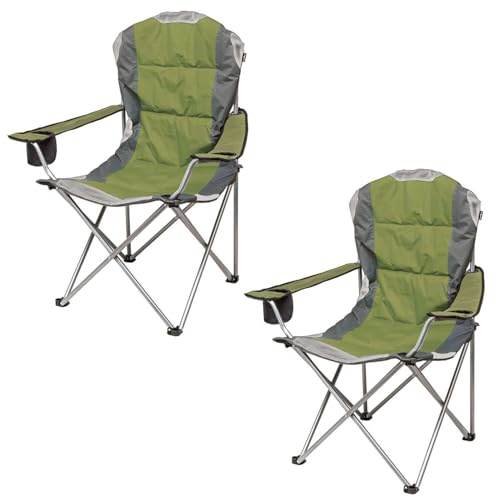 VFM e-Store High Back Folding Camping Chair | 2 Set |Carry Bag| Indigo Blue