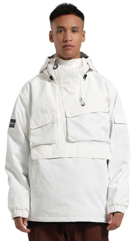GSOU SNOW Herren Skijacke Snowboardjacke Winterjacke Schneejacke - Anorak Multi-Pocket Baggy Oversize, 15K Wasserdicht Winddicht Atmungsaktiv Warm mit Kapuze