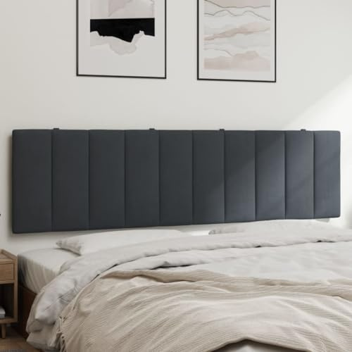 QJBSAVVA Kopfteil 180 cm Dunkelgrau Samt mit Schaumstoff-Füllung Elegant weiches Wandpolster für Bett 180 cm Breite Modernes Design Höhenverstellbare Gurte für Schlafzimmer und Gästezimmer