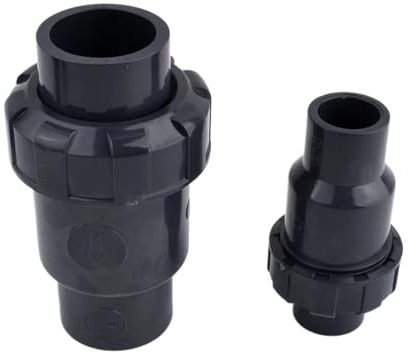 RenCehn Clapet Anti-Retour à Union Unique UPVC 20-63 mm for l'irrigation du Jardin, Les Aquariums et Les conduites d'eau - Connecteur en PVC Gris foncé Durable(40mm)