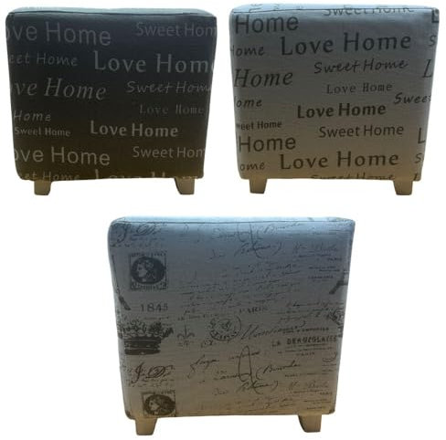 Riyashop Hocker Sitzhocker Dekohocker Sitzwürfel Sweet Home 40 x 40 x 40 cm, Sitzhöhe (Braun, Paris)