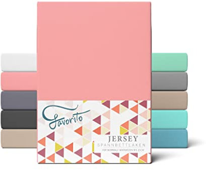 Favorito Drap-housse pour matelas en jersey - 100% coton, Coton, rose, 180 x 200 - 200 x 200 cm
