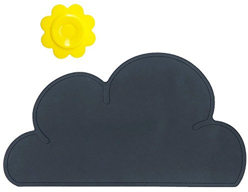BITEYI Wolken-Form Silikon Wasserdicht Platzdeckchen Potholder Rutschfestes Essensmatte (Schwarz)