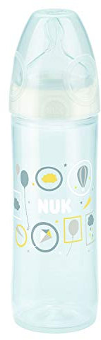 NUK Babyflasche aus Silikon, 250 ml, 6-18 Monate, Blau
