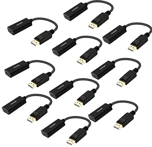 BENFEI DisplayPort auf HDMI Konverter, 10 Stück Vergoldet DP/Display Port to HDMI Kabel HDTV Adapter Konverter Male to Female mit Audio
