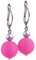 Ohrring Mara, leichte Klappbrisur mit einer Polaris- und einer metallic lackierten Acrylperle in vielen attraktiven Farben, handgefertigt von Adi-Modeschmuck in Berlin (Pink)