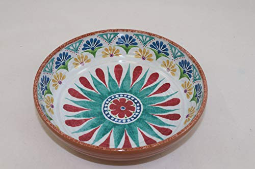 APS 84689 Arabesque - Cuenco de melamina (20,5 cm de diámetro, altura 5,5 cm, decoración interior: diseño español, decoración exterior: aspecto de terracota, 1,1 L)
