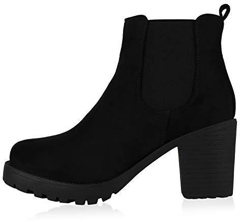 Giralin Damen Schnürstiefeletten Leicht Gefütterte Plateau Stiefeletten Zierperlen Schuhe Schnallen Boots Schnürboots 179124 Schwarz Schwarz 39