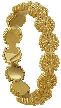 LES POULETTES BIJOUX - Bague Plaqué Or Anneau de Petites Fleurs - taille 56