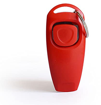 tooloflife Hundeklicker, Trainings-Clicker, Hundepfeife, Clicker, 2-in-1 Trainingswerkzeug, rot, 1 Stück