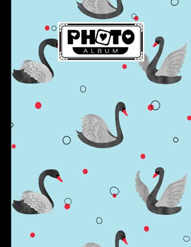 Photo Album: Swans Album, Large Photo Albums with Writing Space Memo, Extra Large Capacity Picture Album, Family, Baby, Wedding, Travel Photo Book, 120 Pages, Size 8.5 x 11 by Simon Scholz