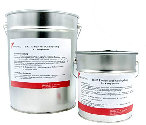 MANADATEC 2k Epoxidharz Bodenbeschichtung 5kg I RAL 8001 Ockerbraun I Lösemittelfrei, Umweltfreundlich & Geruchsneutral I Beschichtung für Garagen- & Kellerböden I Hohe Schlagfestigkeit