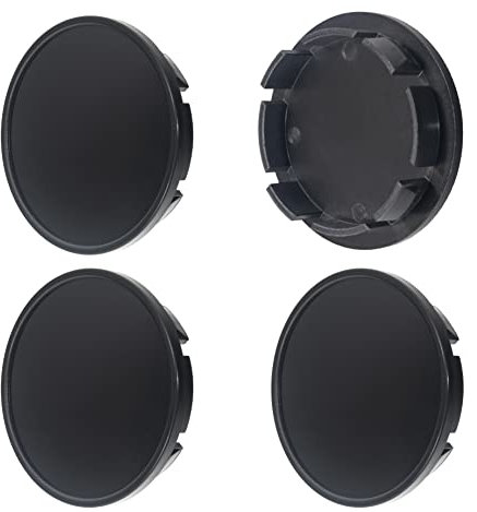 Lot de 4 capuchons de moyeu de 66 mm (Sans couvercle, 66 mm noir)