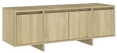 vidaXL TV Schrank mit 4 Türen Lowboard TV Möbel Tisch Board Sideboard Fernsehtisch Fernsehschrank HiFi-Schrank Sonoma-Eiche 120x30x40,5cm Holzwerkstoff