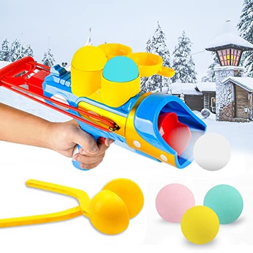 Lanciatore di Palle di Neve Giocattolo, XiXiRan Pistola per Palle di Neve 2 in 1, Gioco di Lotta Invernale a Palle di Neve, Clip per Palle di Neve Bambini, Giocattolo per Cannoni da Neve All'Aperto