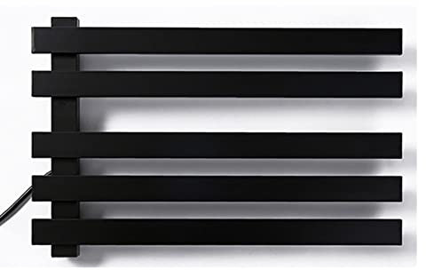 EUPXRHY Inteligente de Temperatura Constante Radiador Toallero Agua Calefaccion, Bajo Consumo Ready Warm Radiador Toallero Electrico, Diseño Moderno Radiadores de Agua Calefaccion,Negro,Right Line