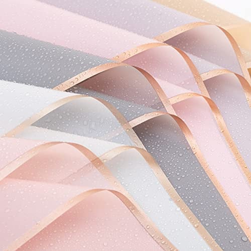 Dekoration Geschenkpapier, Wasserdicht Floristenverpackungspapier, Verwendung für Geschenkverpackungen, Blumen, Kunst und Handwerk,Blumenstrauß Papier 10 Blatt Geschenkpapier für 5 Farben