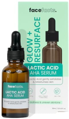 Face Facts Feuchtigkeitsspendendes Gesichtsserum, strahlende und ebenmäßige Haut, Milchsäure, 30 ml