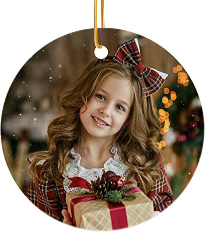 Personalisierte Weihnachtskugeln mit Foto Christbaumkugel mit Name - Weihnachtskugeln Selbst Gestalten, Personalisierte Geschenke Männer Frauen Kinder, Keramik