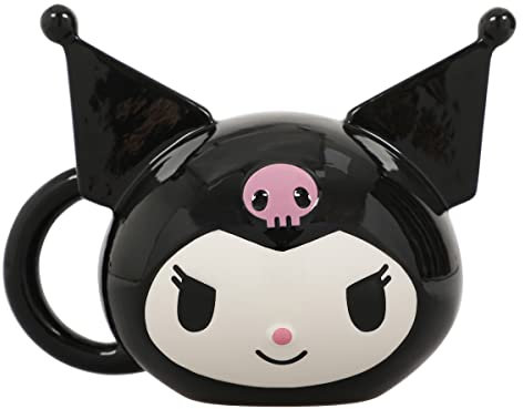 Bioworld Kuromi - Tazza in ceramica con carattere scolpito, 10 once
