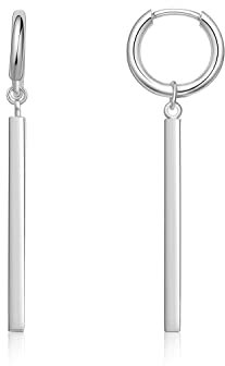 Limerencia Titan Creolen mit Anhänger, G23 Medizinische Hypoallergen Hängende Ohrringe mit Perlen Kubischer Zirkoniumdioxid für empfindliche Ohren Mode Damenschmuck (10mm, Vertikaler)