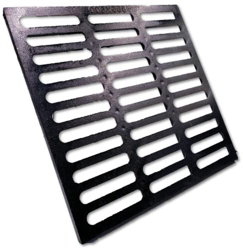 DUUMUUT Cast Iron Drain Grate, Driveway Channel Cover 600 x 600 mm