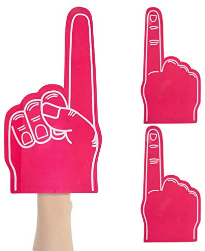 Jorzer Riesige Schaumfinger -Fingerpuppen 18 Zoll Schaumhand -Cheerleader -Schaumfinger für Sport Guy School Sport Games Party Supplies 3PCS rot