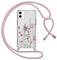 Yoedge Handyband Handyhülle für Apple iPhone 11 6,1 Hülle mit Band, Weiche Silikon TPU + PC Stoßfest Schutzhülle mit Abnehmbarer Kordel zum Umhängen, Durchsichtig Case mit Aesthetic Muster, Blumen 3